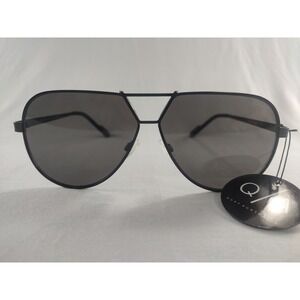 Quay Australia SUPERNOVA Sunglasses Black Aviator Large Flat Lens NWT